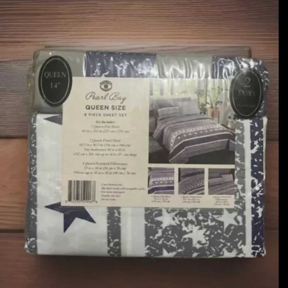 Pearl Bay 1800 Luxury Microfiber 6 Piece Bed Sheet Set Queen Sz 1 Fitted 1Flat 4